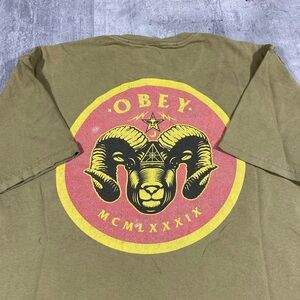 Y2k Faded & Distressed Obey Tee Shirt